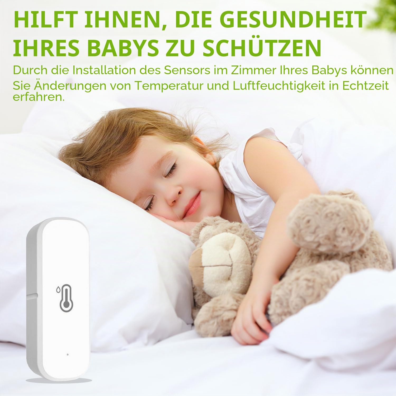 WiFi Hygrometer Thermometer Sensor, kabelloser Temperatur und Feuchtigkeitssensor für den Innen Außenbereich mit Remote App Benachrichtigungsalarm, Kompatibel Alexa/Google Home(4 Stück)
