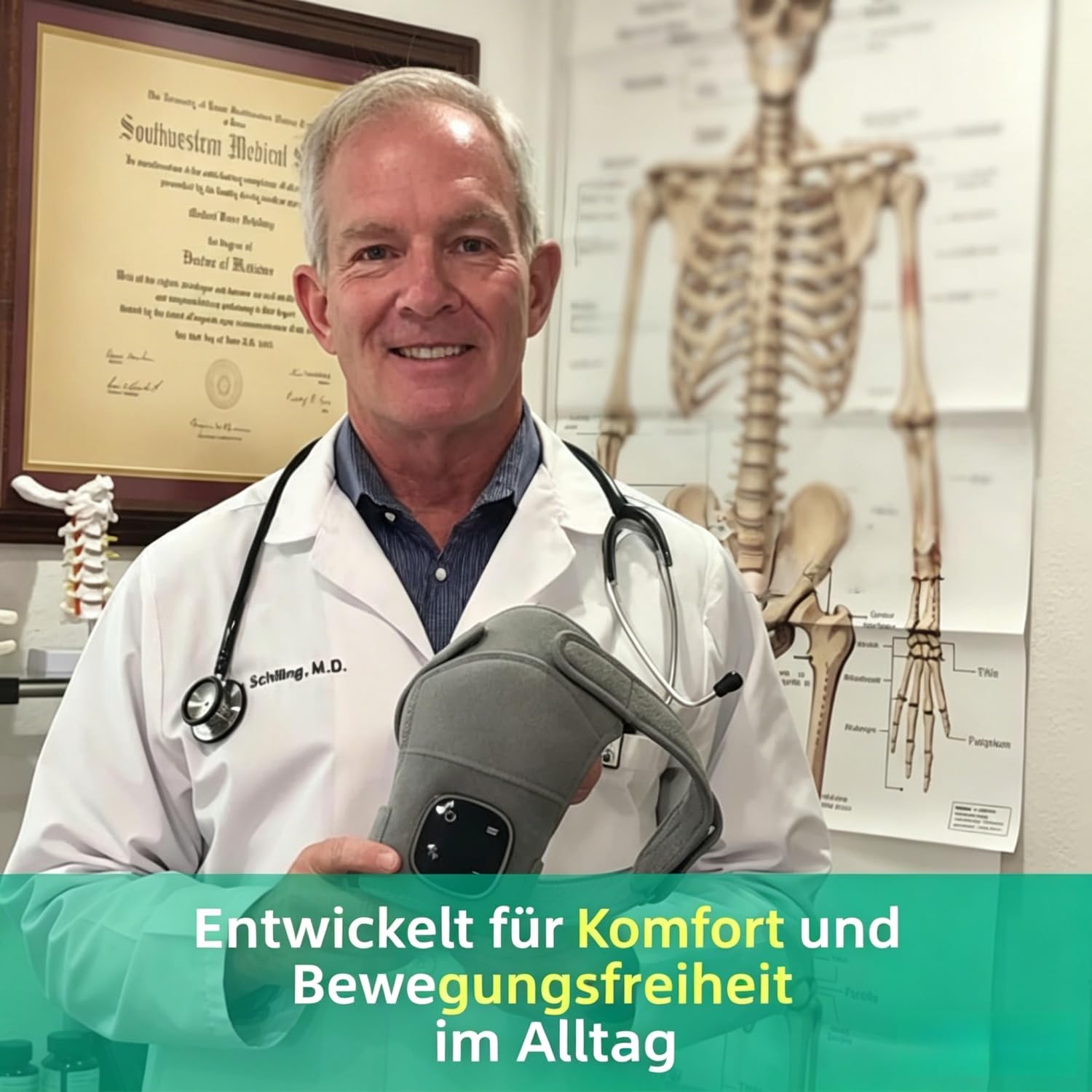 Relevo 3-in-1 Schultermassage Hewelth Triple Method Schulter-Massagegerät-Schulter massagegerät-Tragbare, ergonomische Schulterbandage mit verstellbarem Gurt und LED-Anzeige (1 PS)