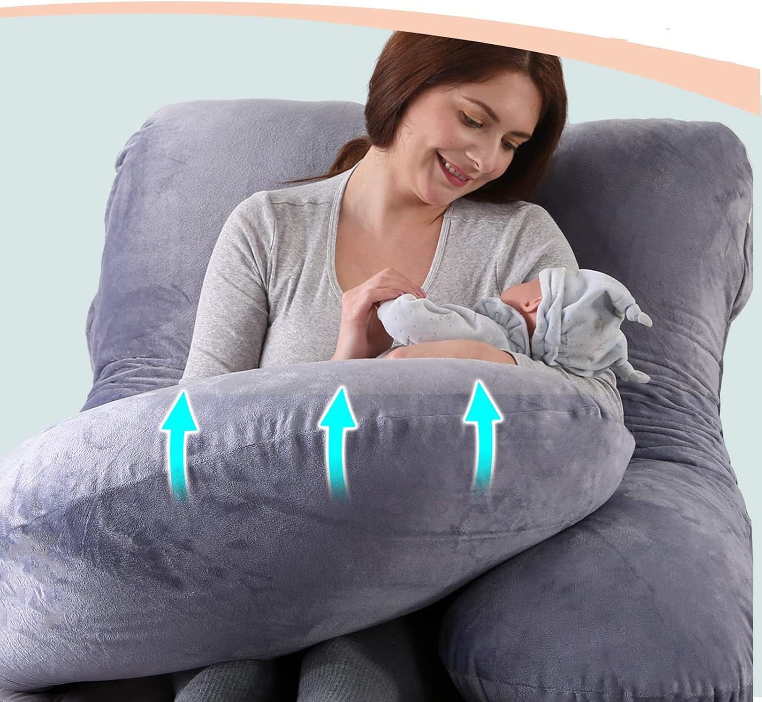 Maternity Pillow Ergonomic Design can Support The Abdomen Knees and Buttocks Portable Whole Body Pillow