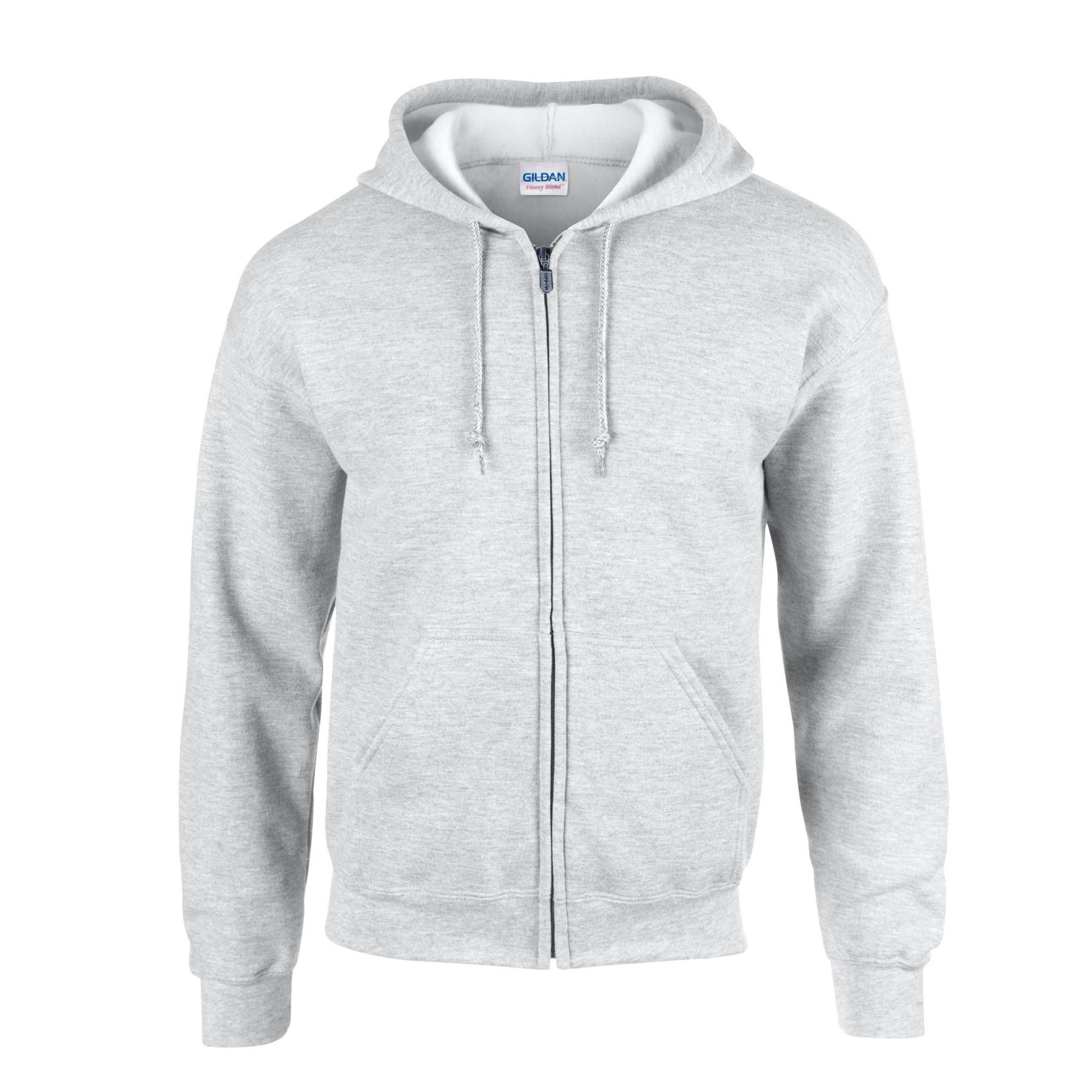 Gildan 18600 Heavy Blend Adult Full Zip Hooded Sweatshirt Ash Grey 2XL
