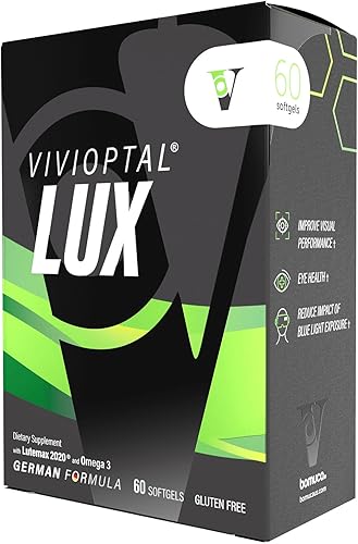 Vivioptal Lux 60 cápsulas blandas, Omega 3, zinc y vitamina C y E, multivitamínico y multimineral, sin gluten, fórmula alemana