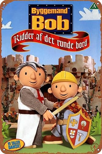 Bob the Builder - Póster de metal con logotipo de garaje vintage, decoración de pared para hombre, póster de película para tienda de autos antiguos,