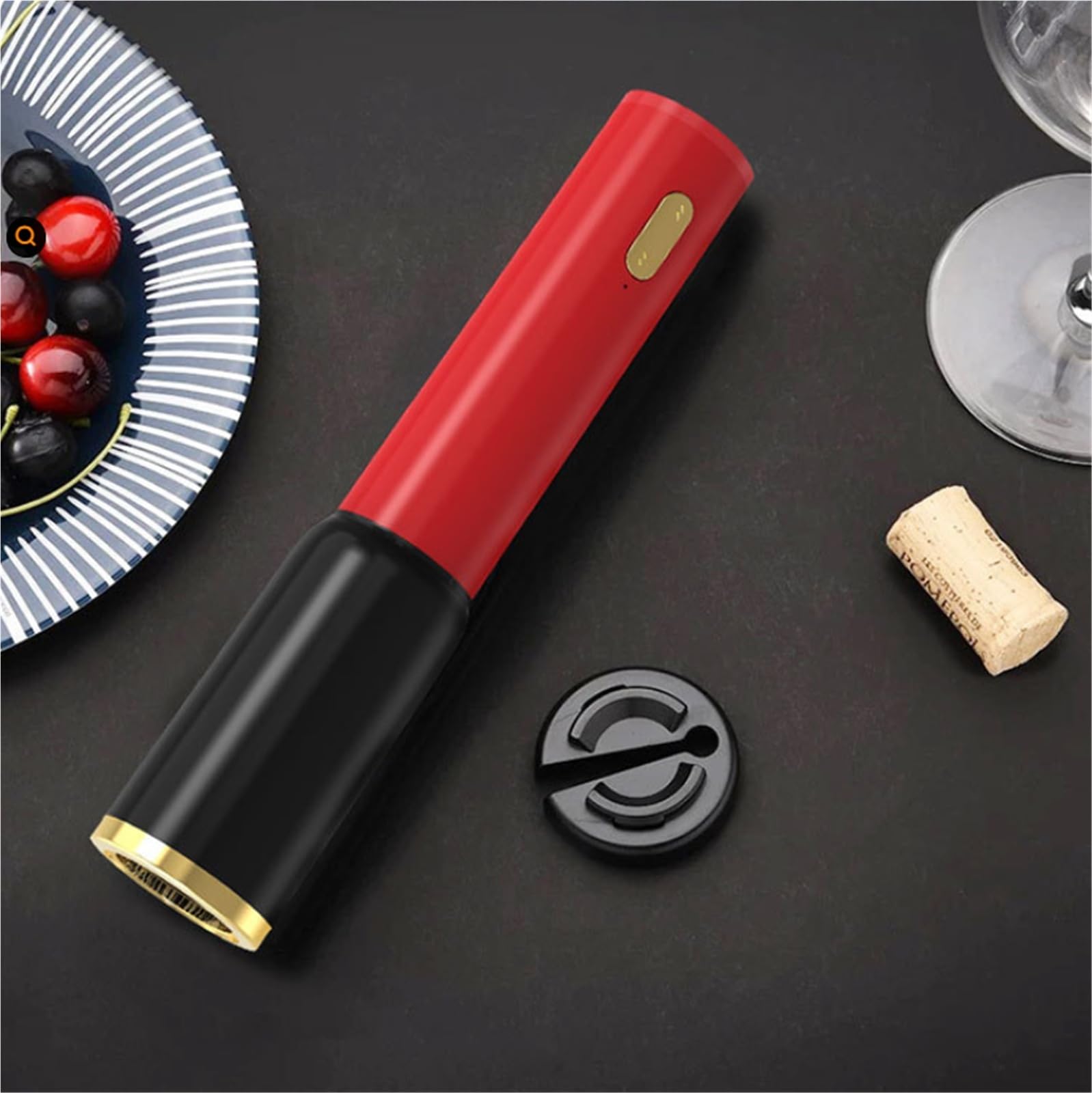Sacacorchos Abridor De Botellas Vino Eléctrico Automático Y Recargable For Picnics, Restaurantes Fiestas Herramienta Cocina(1 Set)