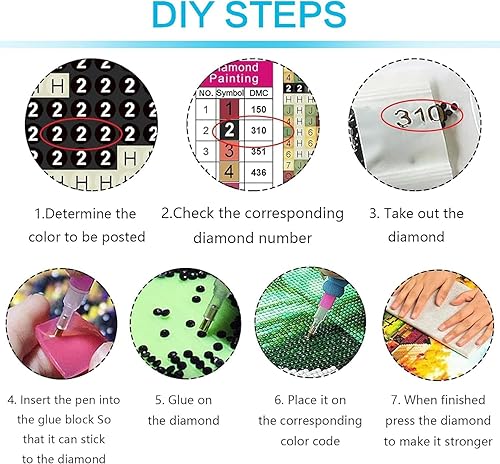 Miniatura 6 de Benjenes Kits de pintura de diamantes 5D para adultos, kits de arte de diamantes, juegos de arte de diamantes de pintura por números para adultos