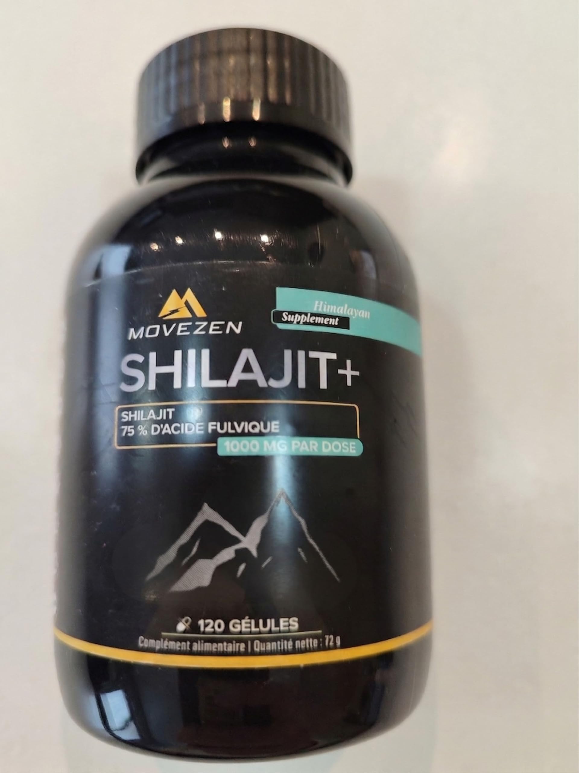 Shilajit+ Cápsulas Movezen, Himalaya, 120 Cápsulas Veganas, Sin Sabor, 1000 mg por Dosis, ≥75% Ácido Fúlvico, 85 Minerales, Hasta 120 Días, Analizado por Eurofins, Calidad Europea (Mumijo)