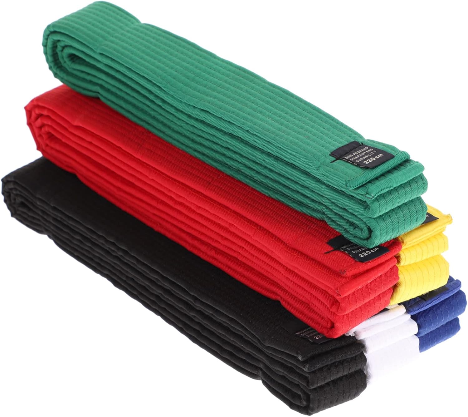 6Pcs Multicolor Karate Belts Cotton Taekwondo Waistbands for Martial Arts Training Durable Comfortable Suitable for Teens Adults