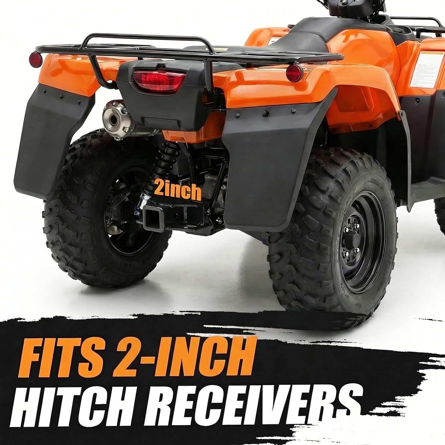 Upgraded 4-in-1 ATV/UTV Trailer Hitch with 2-Inch Receiver Tube, Multi-Purpose Tow Adapter, 1-7/8-Inch & 2-Inch Dual Ball Mount, Includes Pin & Clip, MAX 6,000 LB GTW, Matte Black