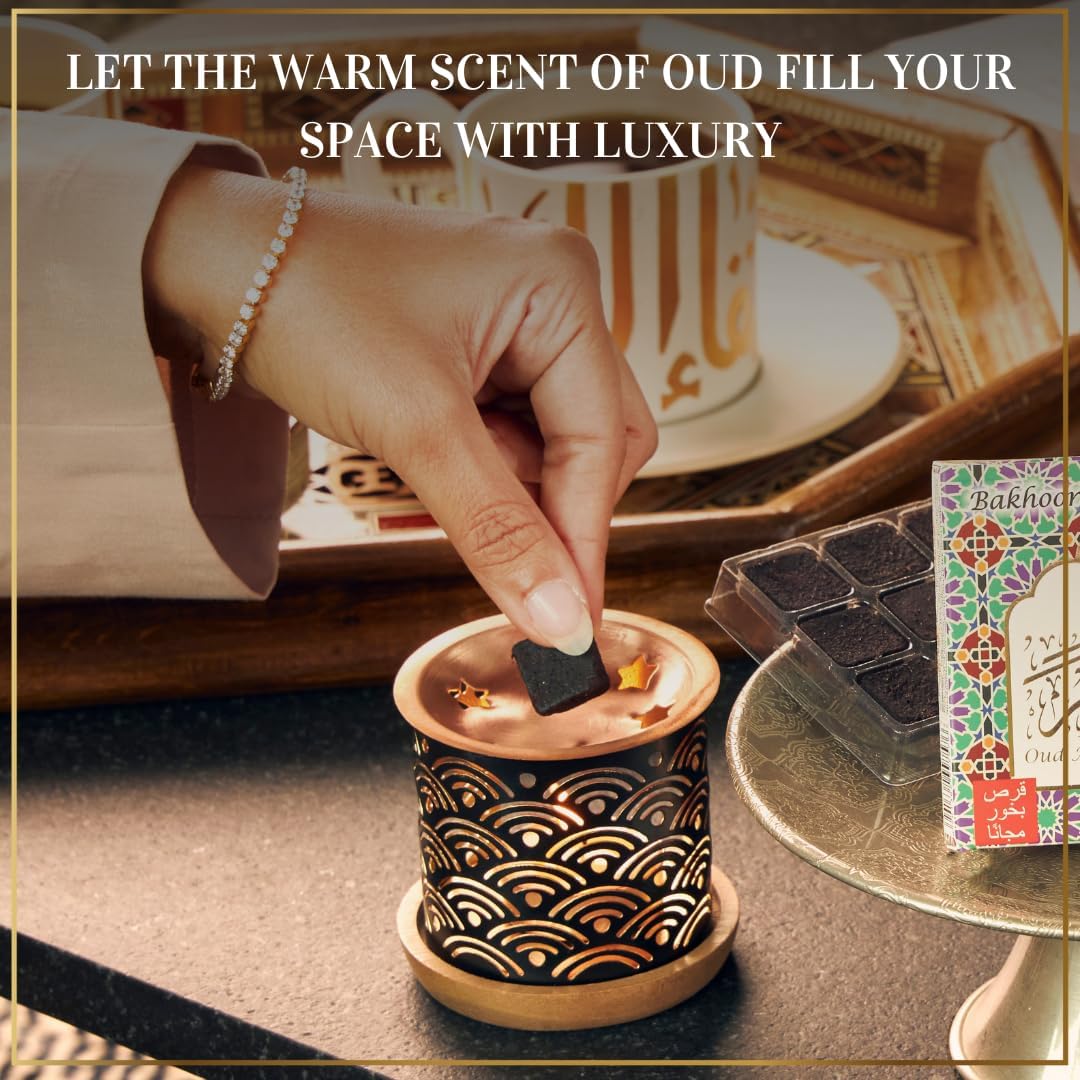 Oud & Maamoul Bakhoor Variety Boxes with Burners by Dukhni | Set of 2 | Authentic Arabic Bakhoor Incense | Gift Sets & Starter Kits | Luxurious Long-Lasting Rich Assorted Fragrances | دخني عود بخور
