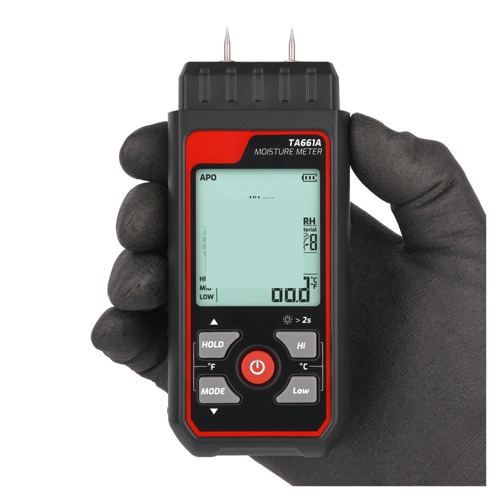 Misuratore di umidità del legno 0~548% RH Limite superiore/inferiore Allarme Tester del contenuto di umidità