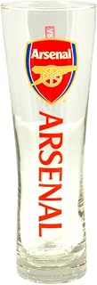 Arsenal FC Official Wordmark Soccer Crest Peroni Pint Glass (One Size) (Clear)