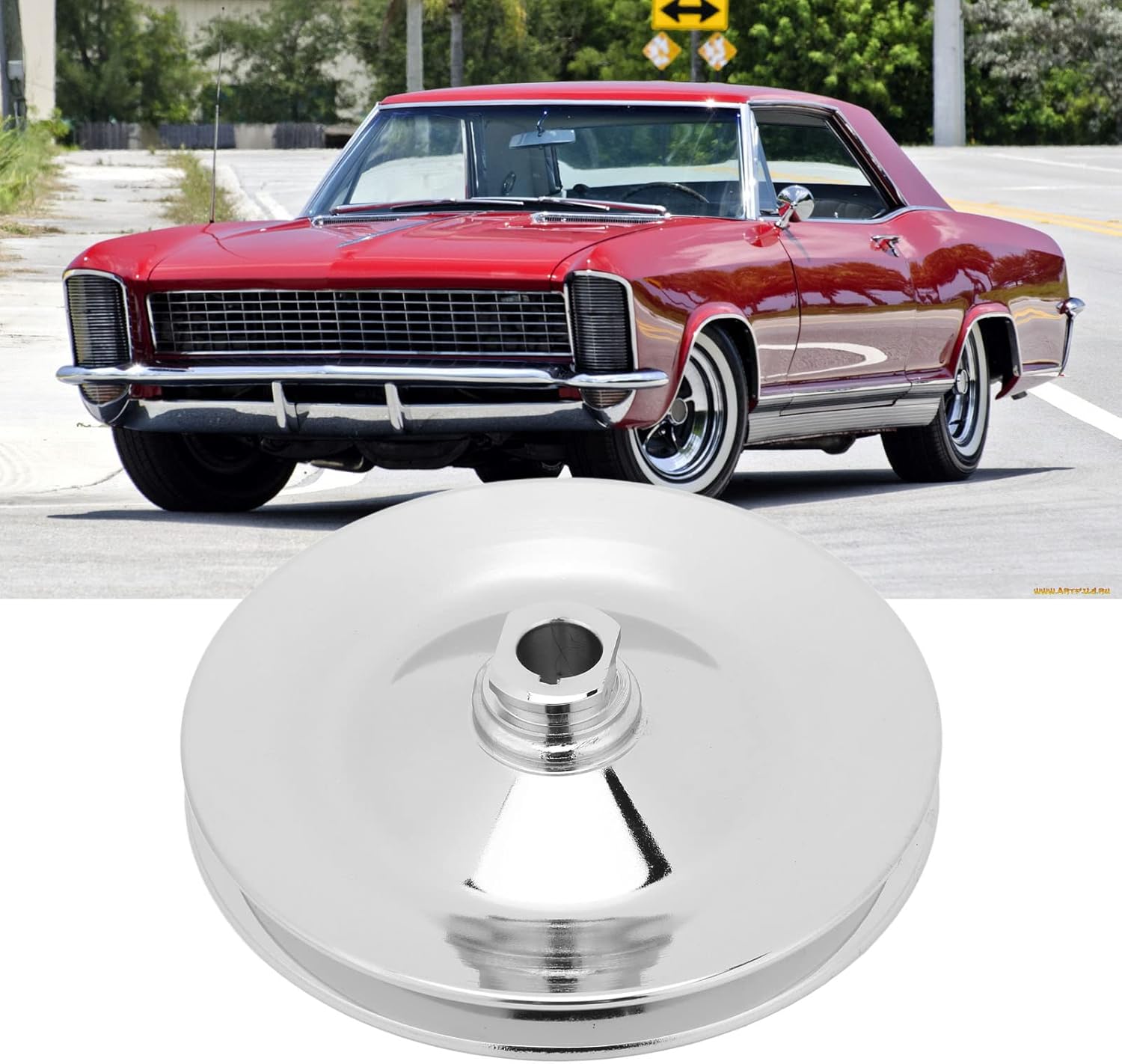 V Belt Pulley, Single Groove Power Steering Pulley 5/8in Keyway Shaft 8948 Replacement for Chevy Pumps