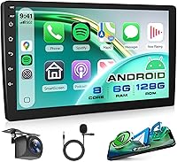 Vista 9 de Rimoody 4G+128G Estéreo de Coche Doble DIN inalámbrico CarPlay Android Auto, Android Car Radio 7 '' en la célula pantalla táctil/GPS/Bluetooth