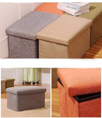 Miniatura 7 de FS-LN01, organizador para almacenamiento de ropa, con revestimiento, plegable, tipo Ottoman, cubo con escalón para descansar los pies, para living,