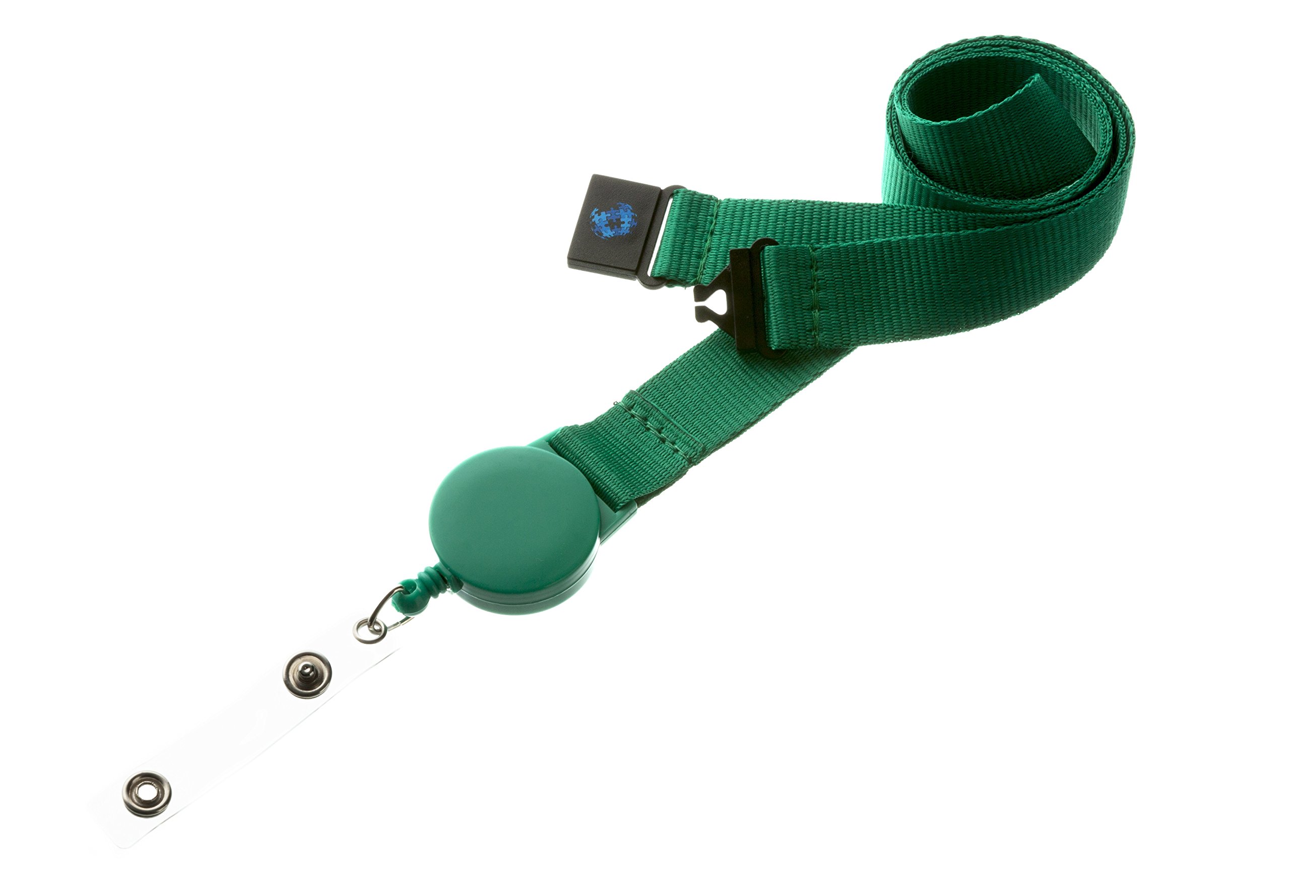 Pac Supplies Global Ltd Green 20Mm Badge Reel Lanyard With Safety Breakaway (Green)