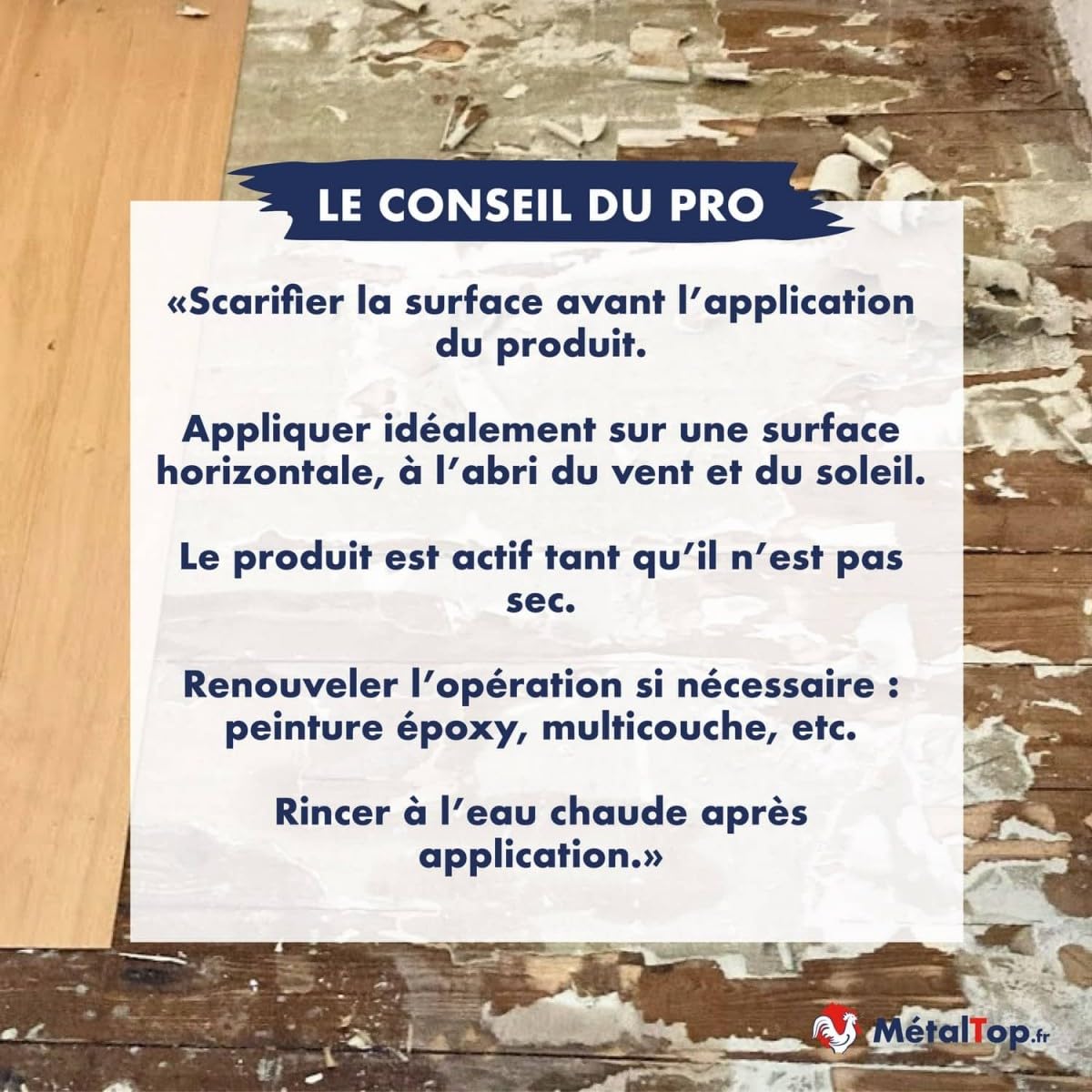 Metaltop Decapant Colle Lino - 1 L Efficace sur colles tenaces lino, PVC et vinyle, spécial sols béton et carrelage.