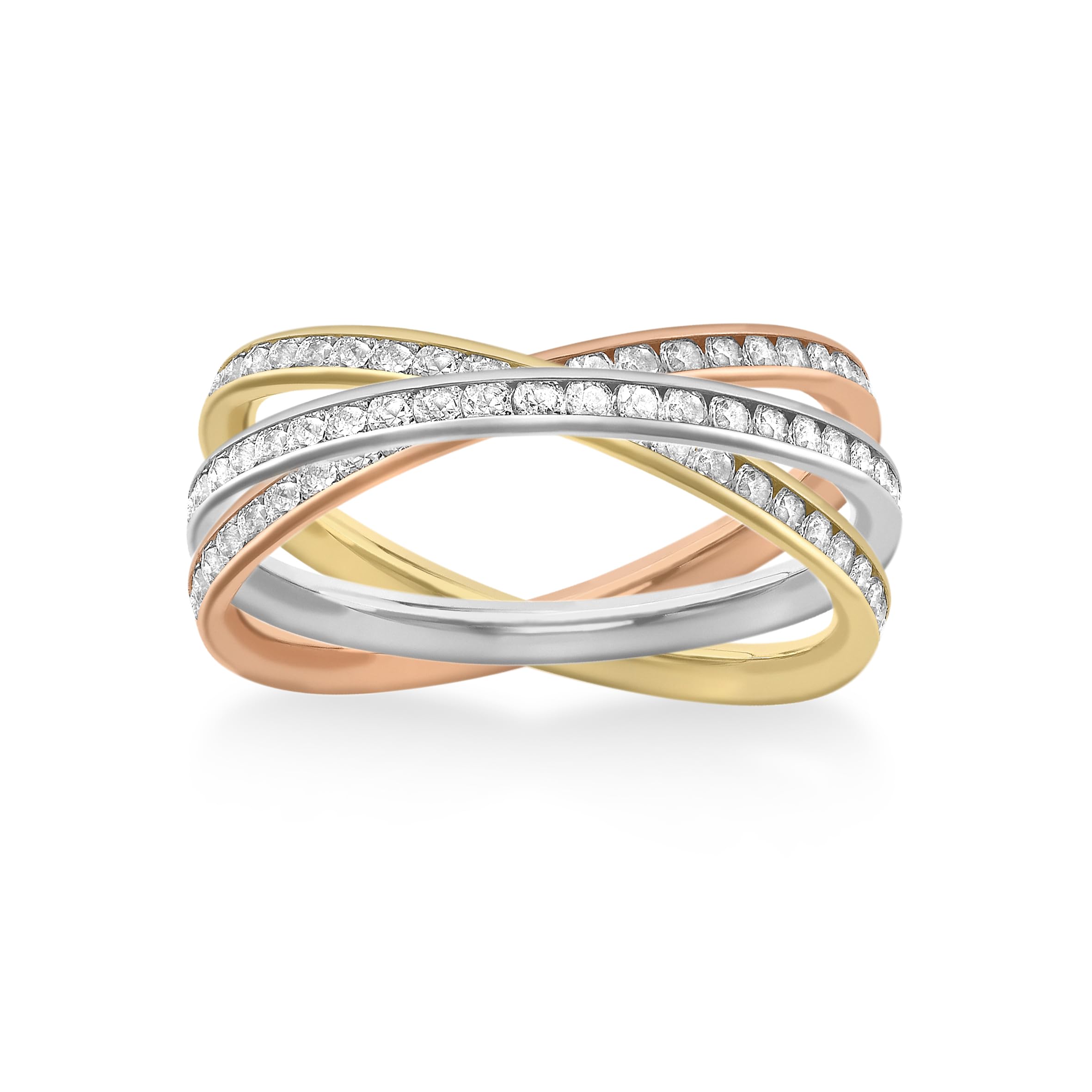 Carissima Gold Anillo de mujer con oro tricolor de 9K, circonita