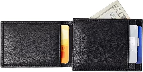 Miniatura 3 de Kenneth Cole REACTION Cartera magnética delgada con bolsillo frontal para hombre con doble clip de dinero, negro, talla única, Negro -