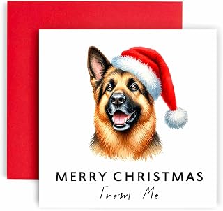 Huxters Christmas Card from the Dog – German Shepherd - Merry Christmas to Dog Mum and Dog Dad – Christmas Card from the Dog to Friends Family First Christmas (German Shepherd)