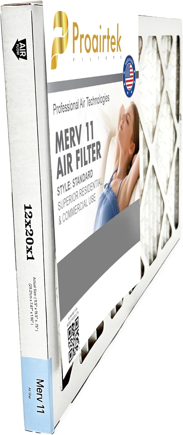Proairtek AF12201M11SWH Model 12x20x1 Pack of 2 Air Filters, MERV 11; Ideal for Anyone Wanting Clean, Crisp Air in Their Home