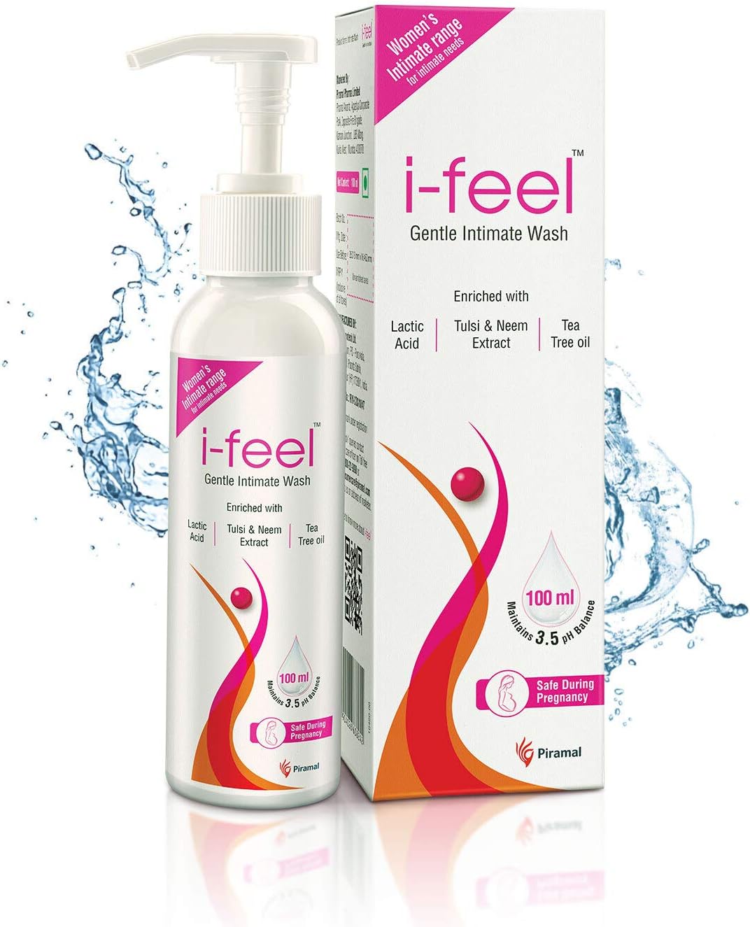 i-feel Gentle Intimate Wash Sensitive Cleanser, Helps maintain Vaginal pH balance, Soothes from Dryness, Itchiness, Irritation and Rashes 100 ml