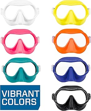 SCUBAPRO Steel Pro Scuba Diving Mask for Freediving, with Single Lens and Frameless, Low Volume Design