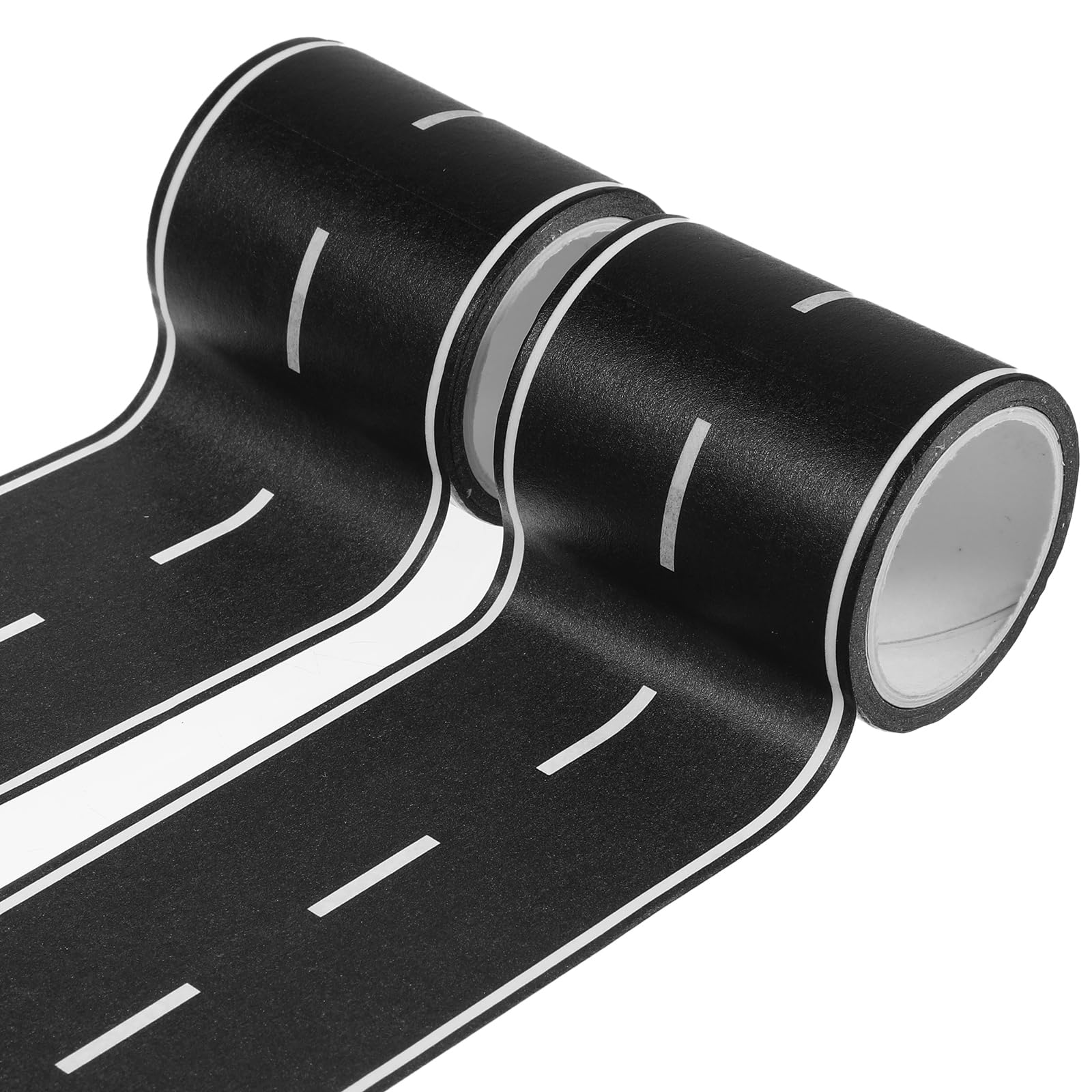 Ouligay Road Tape for Toy Cars Race Track Tape, 2pcs Black Roadway, Easy Stick & Tear, No Residue, Perfect for Kids' Racing Parties