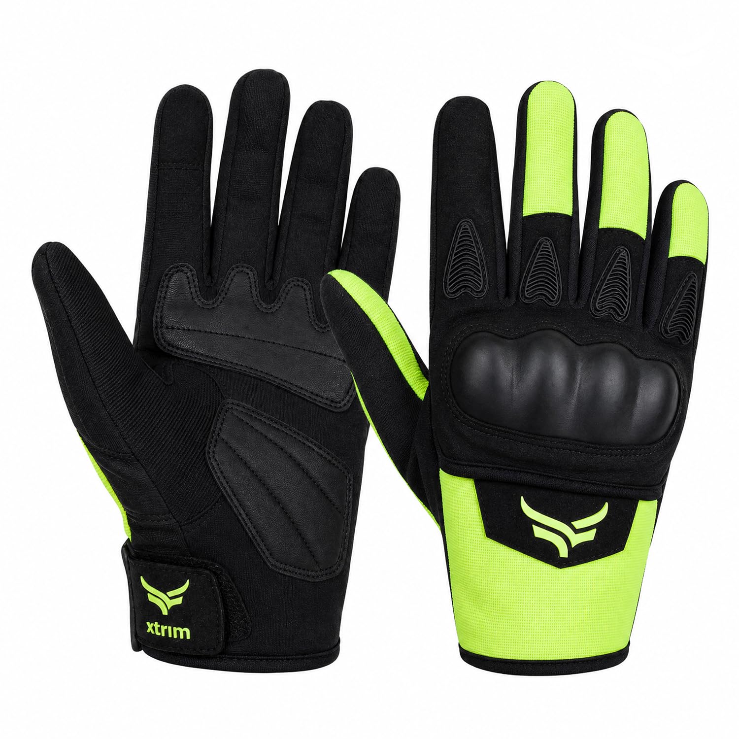XTRIM Bike Riding Gloves for Men & Women, Full-Finger, Touchscreen | Breathable, Protective Gloves for Biking, Trekking, Outdoor Activities