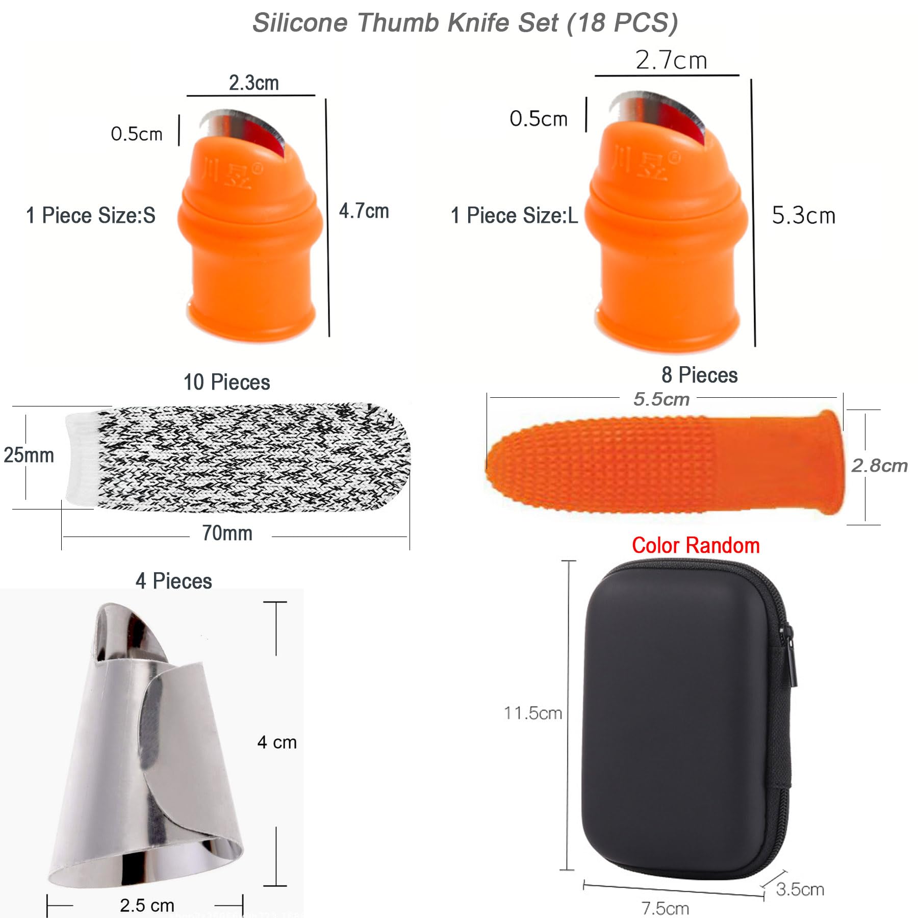 Thumb Knife Set, 24Pcs Finger Cutters Potted Plants Picking Trim Silicone Thumb Knife Harvesting Tools Cut Resistant Finger Gloves Finger Cots for Gardening Fruit Vegetable