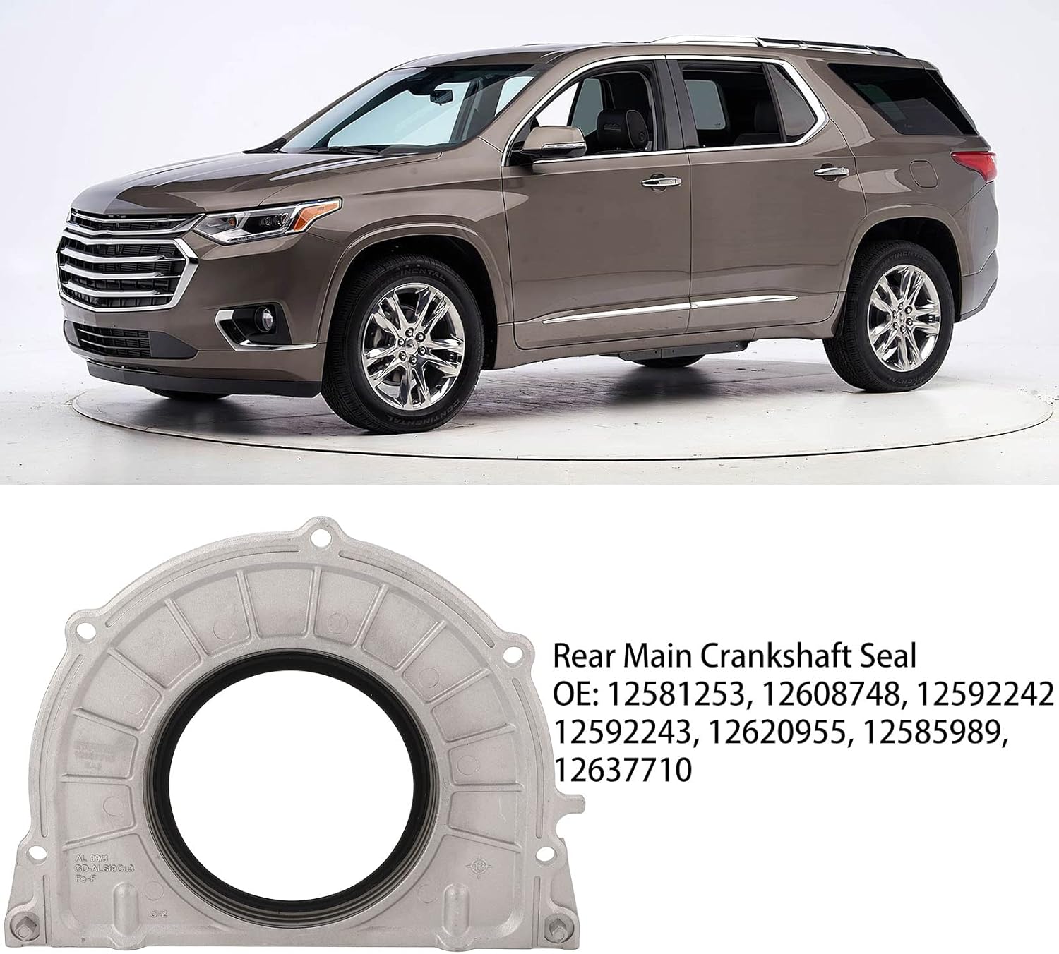 Engine Crankshaft Seal, Rear Main Crankshaft Seal Sealing High Stability 12637710 12620955 Replacement for Chevy 3.6L