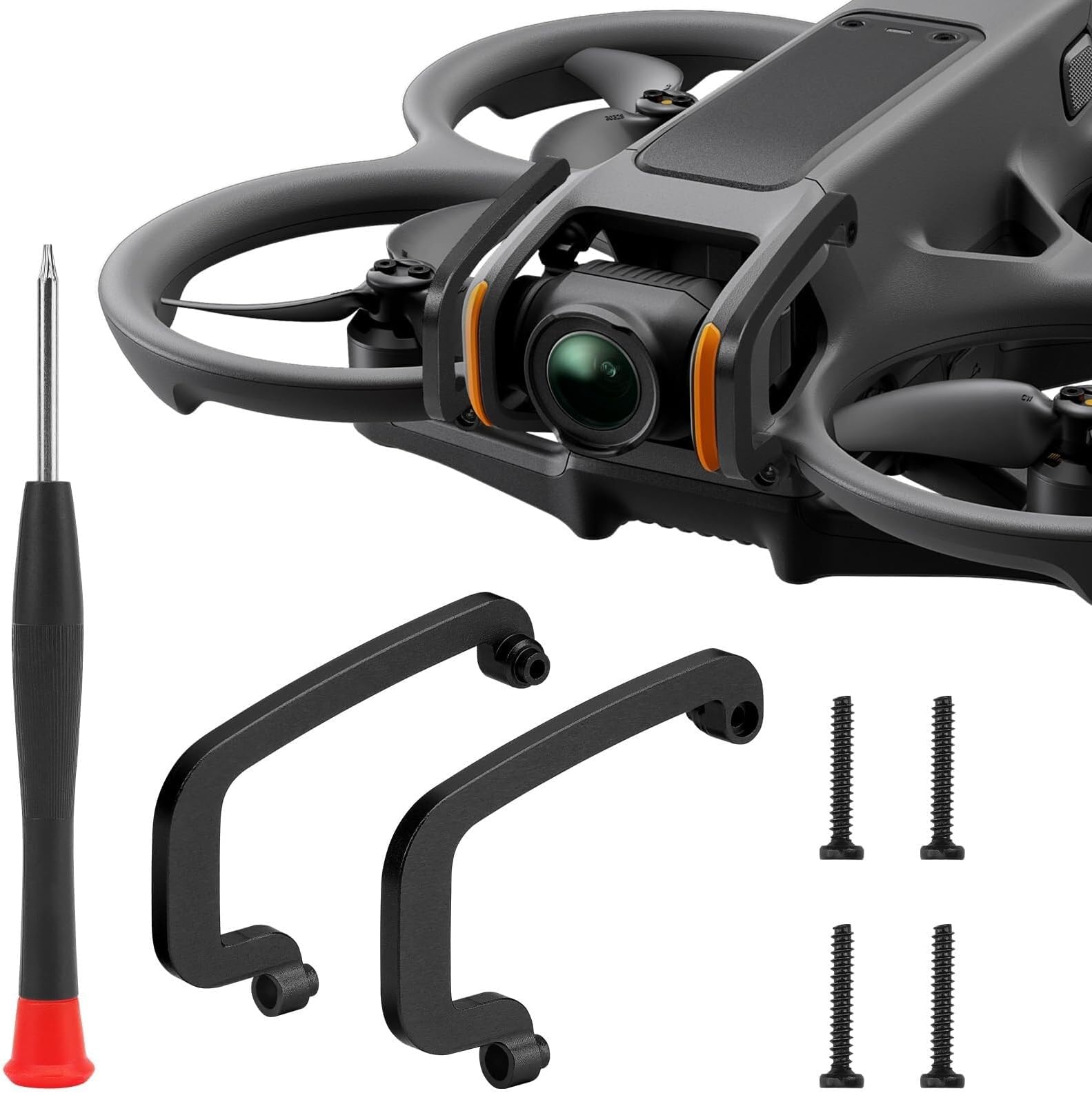 Gimbal Bumper for DJI Avata 2, FPV Drone Camera Lens Protector Aluminum Alloy Anti-collision Accessories for DJI Avata 2 Drone (Black)