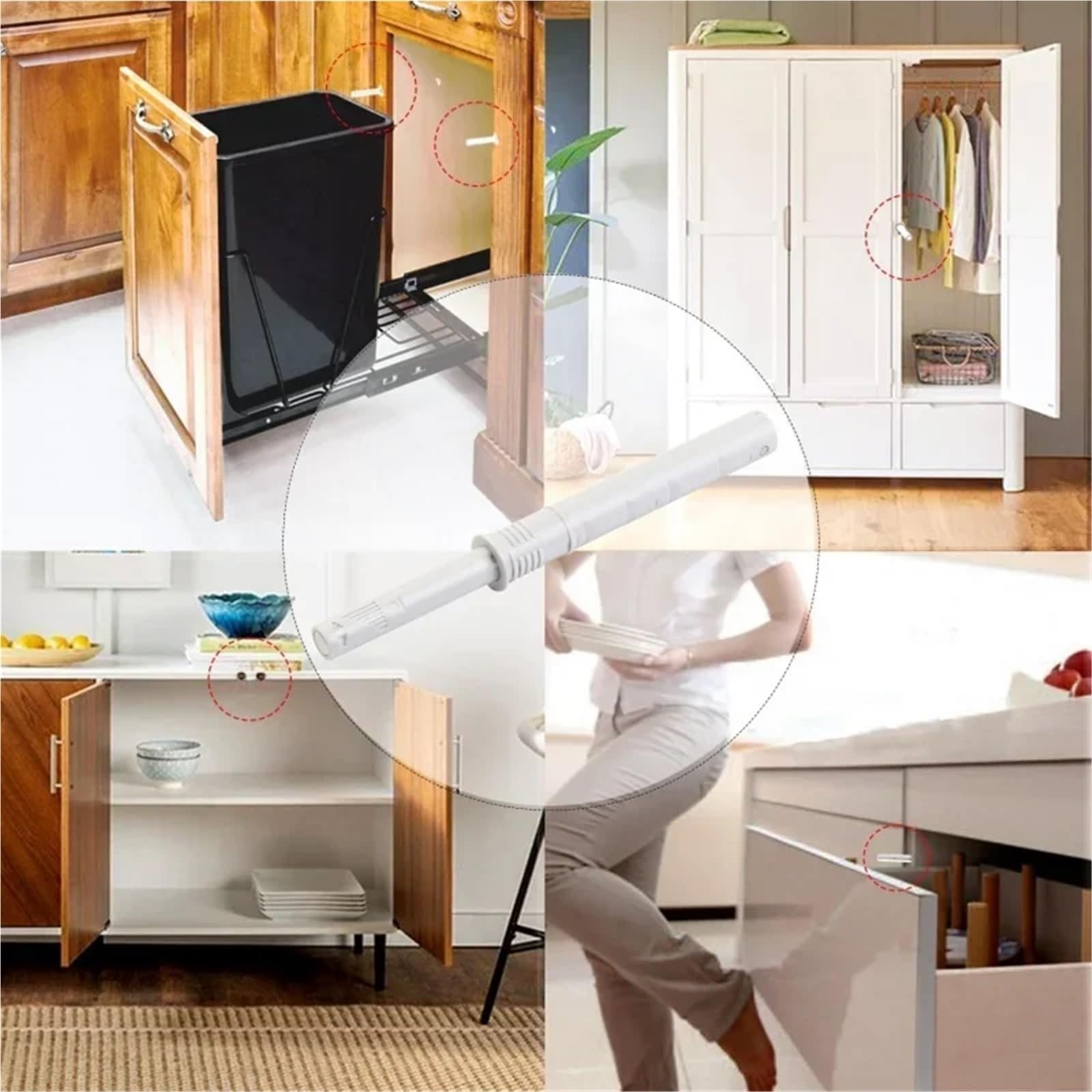 Amortiguador de 20 piezas, cierre suave y silencioso, Tope puerta armario cocina Invisible, amortiguadores cajón, muebles(Gray)