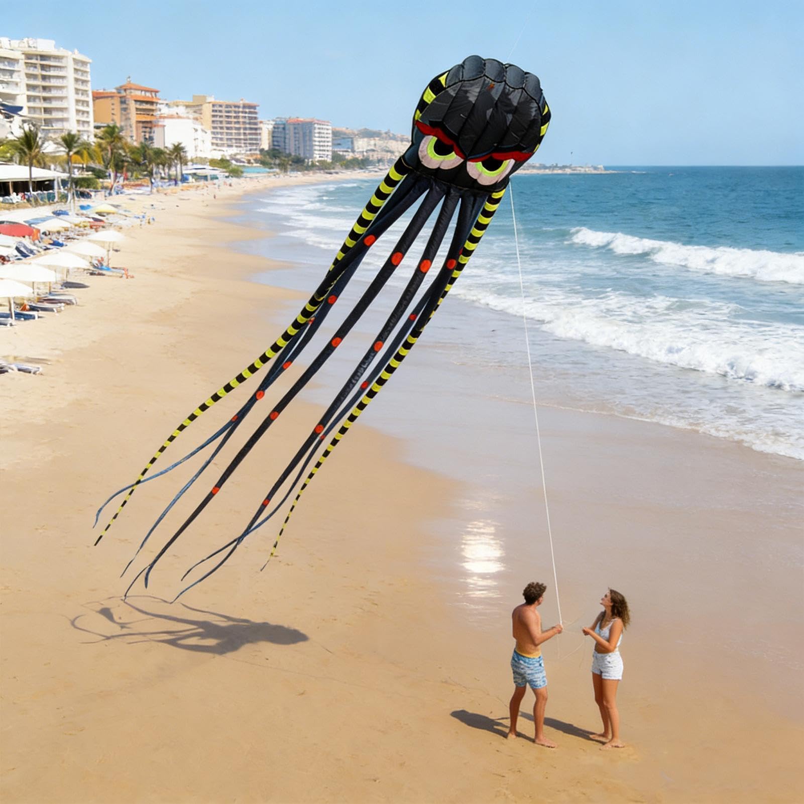 Cometa gigante | Juguetes de viento en forma de pulpo de 26 pies | Cometas para adultos | para fiestas en el patio trasero, al aire libre, adultos, cumpleaños, vacaciones, verano, familia
