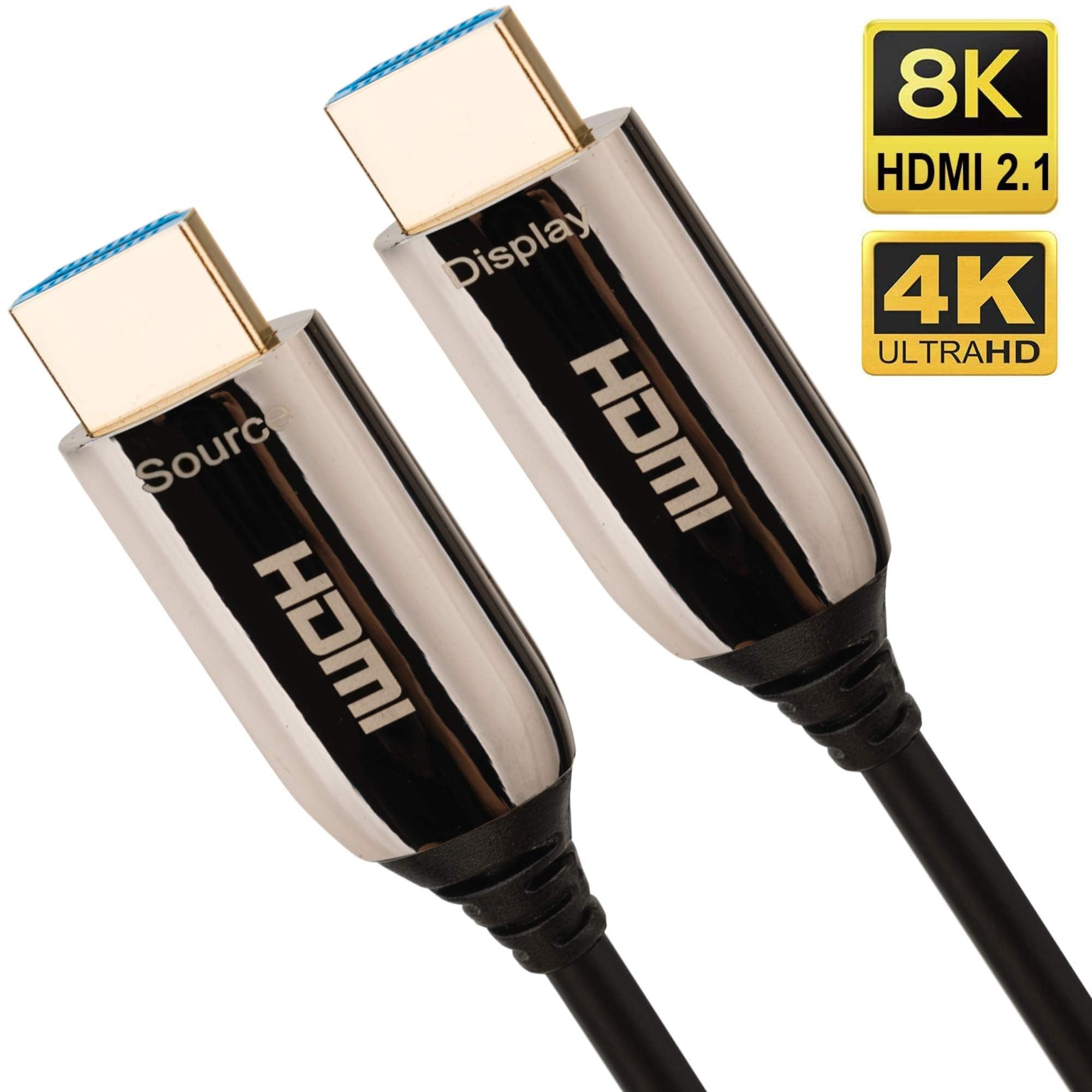 Cable HDMI de fibra óptica 8K, 10 m, cable HDMI de alta velocidad, 48 Gbps v2.1, compatible con 8K a 60Hz, 4K a 120Hz, 4320p, 4:4:4, HDR10+, HDCP2.2, 3D, eARC para Roku Box, cine en casa, PS4, PS3,