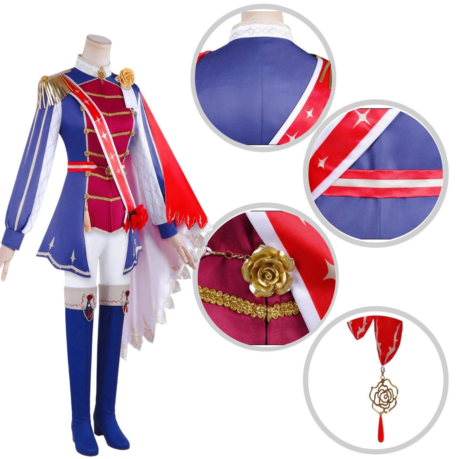 Halloween Kostüm für Erwachsene, Karneval Rollenspiel Cosplay Komplettset –Rose Kingdom Stil