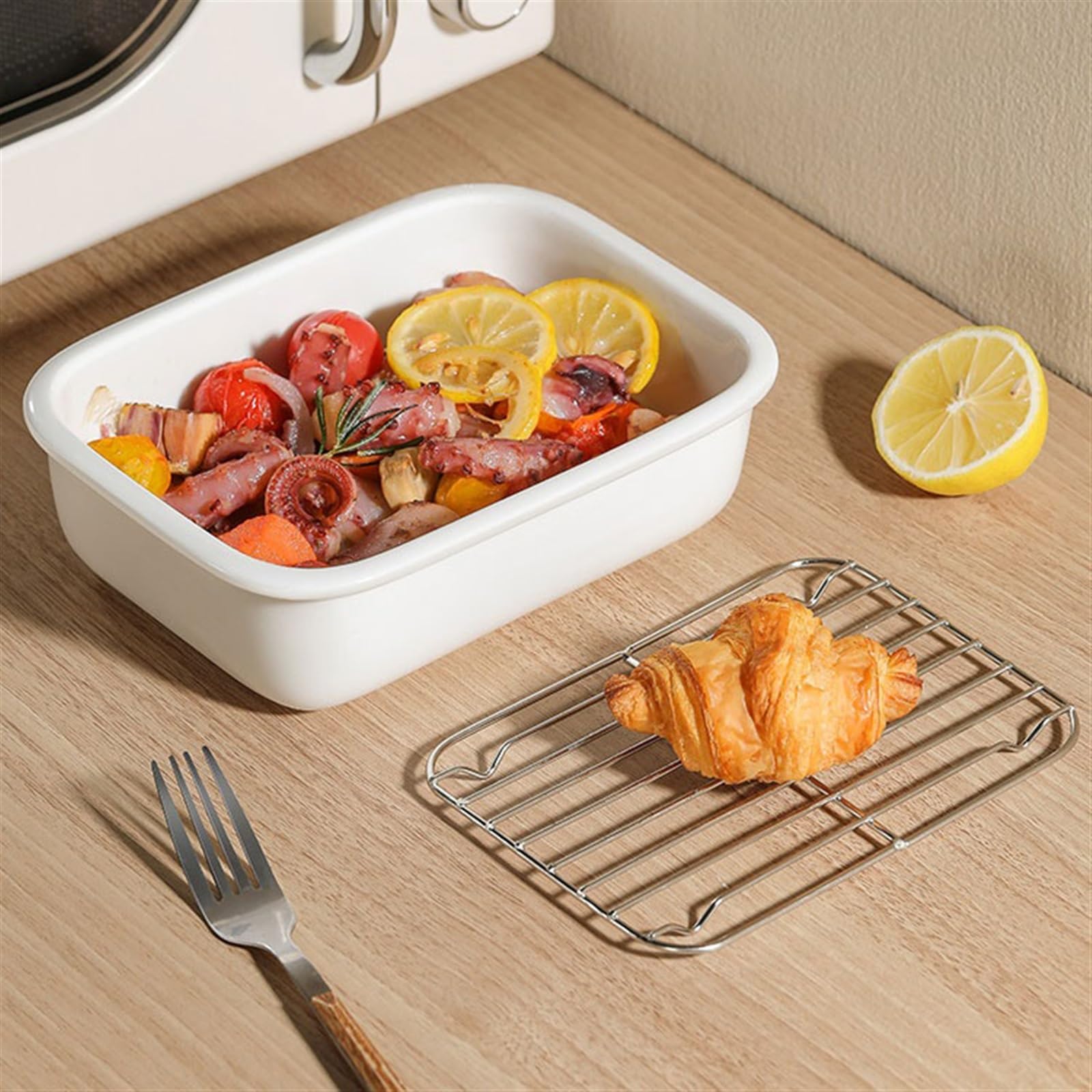 Plateau de cuisson en céramique, plateau vidange d'huile domestique Pain(1000ml)