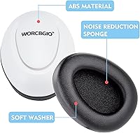 Vista 3 de Orejeras para bebés con cancelación de ruido, protección auditiva para niños pequeños con diadema elástica ajustable (oso, color blanco)