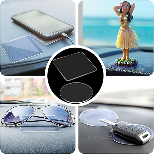 Miniatura 4 de 48 piezas de cinta adhesiva transparente de gel adhesivo transparente, lavable, montaje sin rastro, almohadillas adhesivas de gel adhesivo extraíble