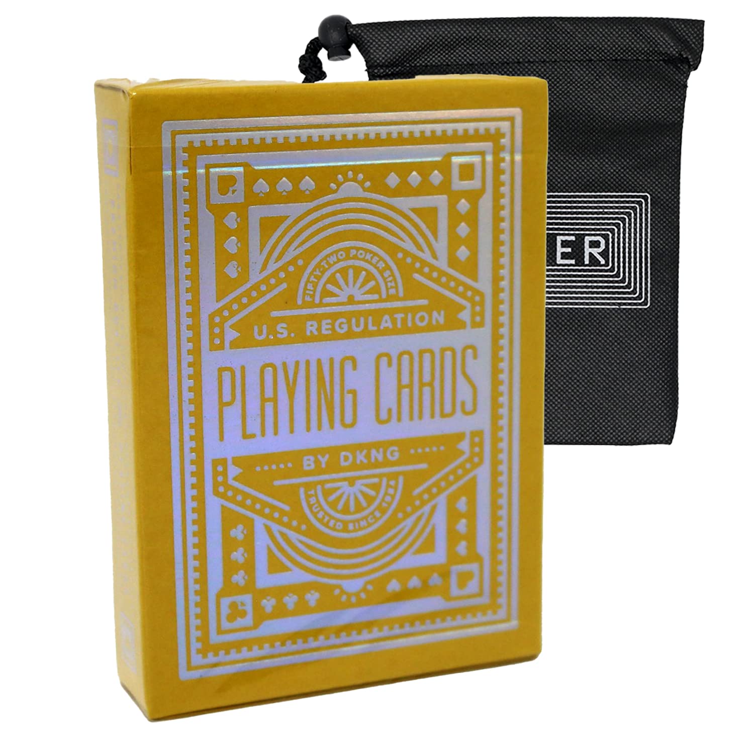 DKNG Rainbow Wheel Playing Cards - Produced by Art of Play - Includes Cipher Playing Cards Bag (Yellow)