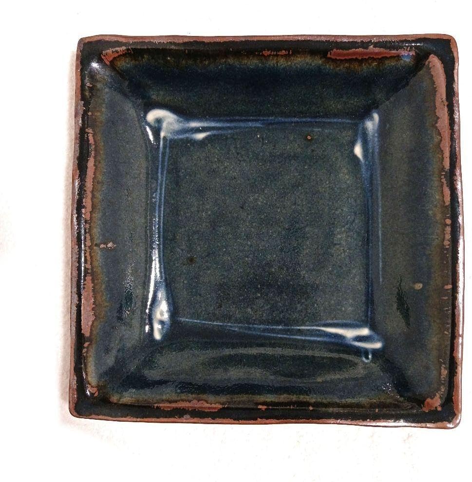 温泉津焼 森山窯 角皿 温泉津焼森山窯 森山雅夫さんの瑠璃釉