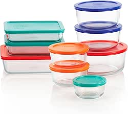 Pyrex Simply Store 9-Pack Mixed Sized Glass Food Storage Set,