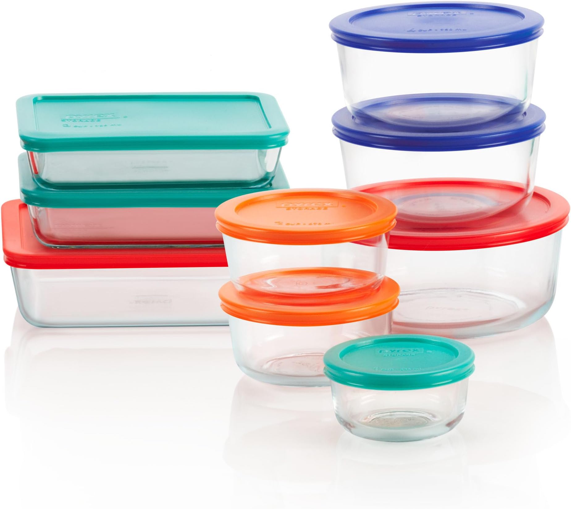 Simply Store Glass Rectangular and Round Food Container Set (18-Piece, BPA-free)