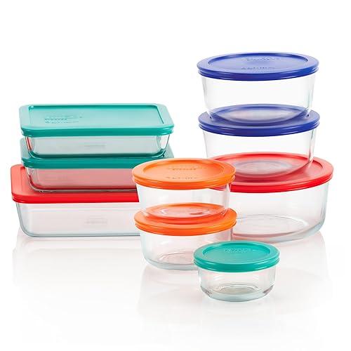 Simply Store (9-Pack) Mixed Sized Glass Food Storage Set, Round