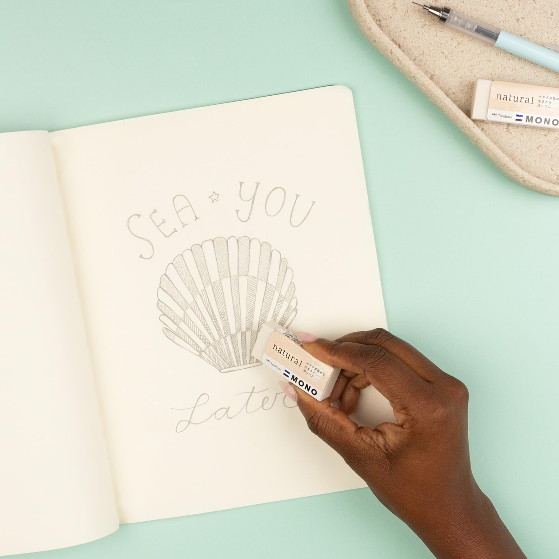 Tombow 57325 Mono Natural Radiergummi, 20 Stück