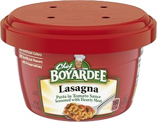 Chef Boyardee Lasagna Microwavable Bowls, 7.5 oz (Pack of 12) - Quick Meat Sauce Pasta for Busy Families