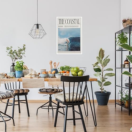 Miniatura 3 de Arte de pared de verano de moda con diseño de vaca costera, niña, surfista, pósteres de lona para playa, preppy, estética, portada de revista,