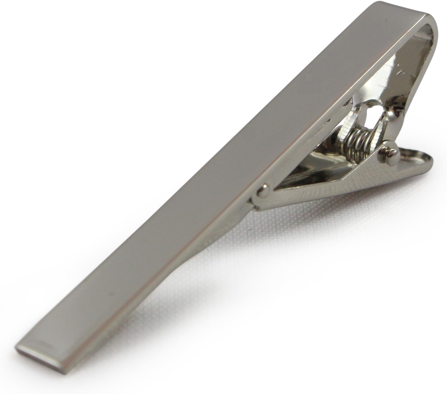 Cascadia Unlimited Mens PREMIUM Silver Metal Tie Clip Slim - Chrome Finish