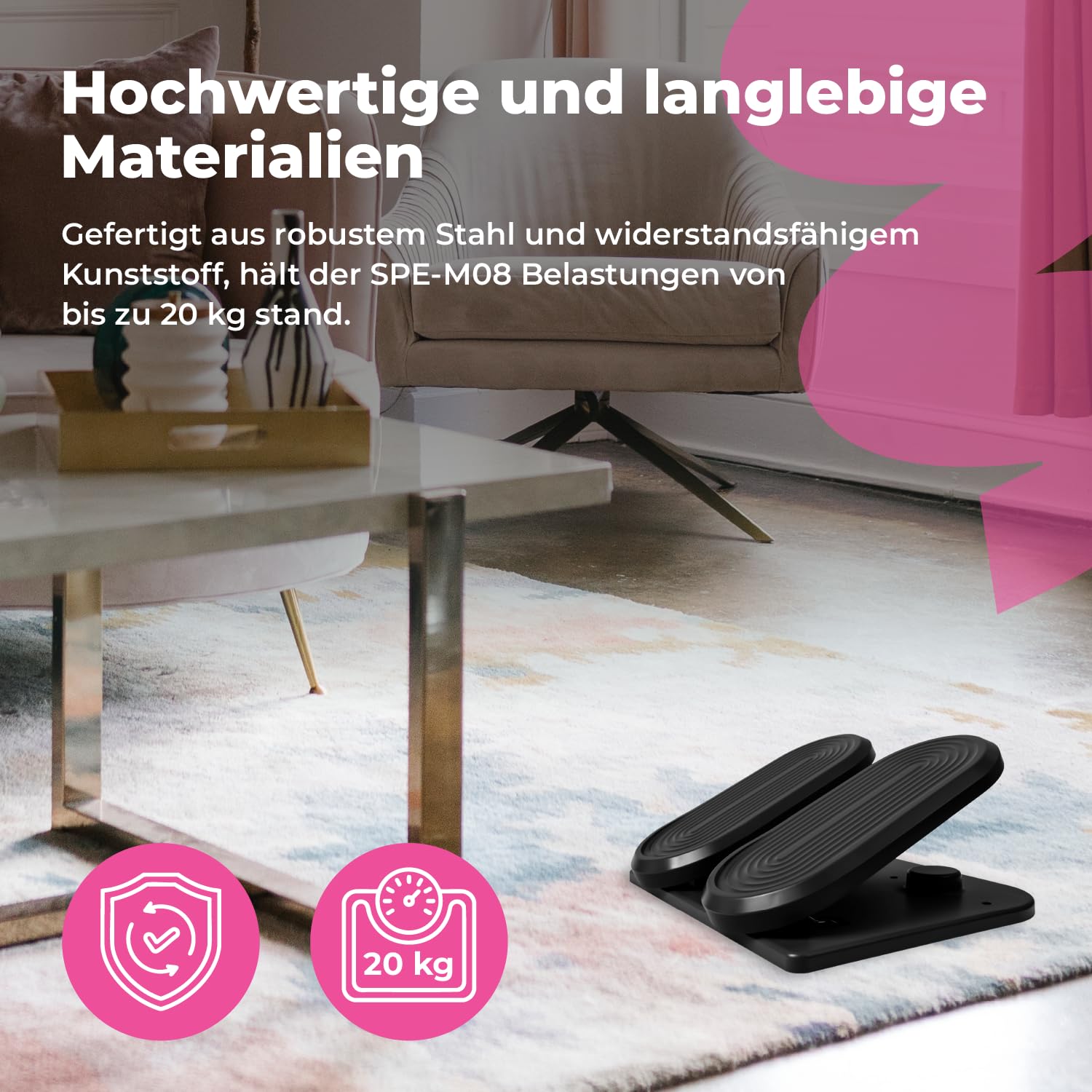 Spacetronik Ergonomische Fußstütze Schreibtisch mit Mini-Stepper-Funktion | Fußablage Schreibtisch mit Rutschfeste Basis, Fitness und Entspannung, Home Office Gadgets