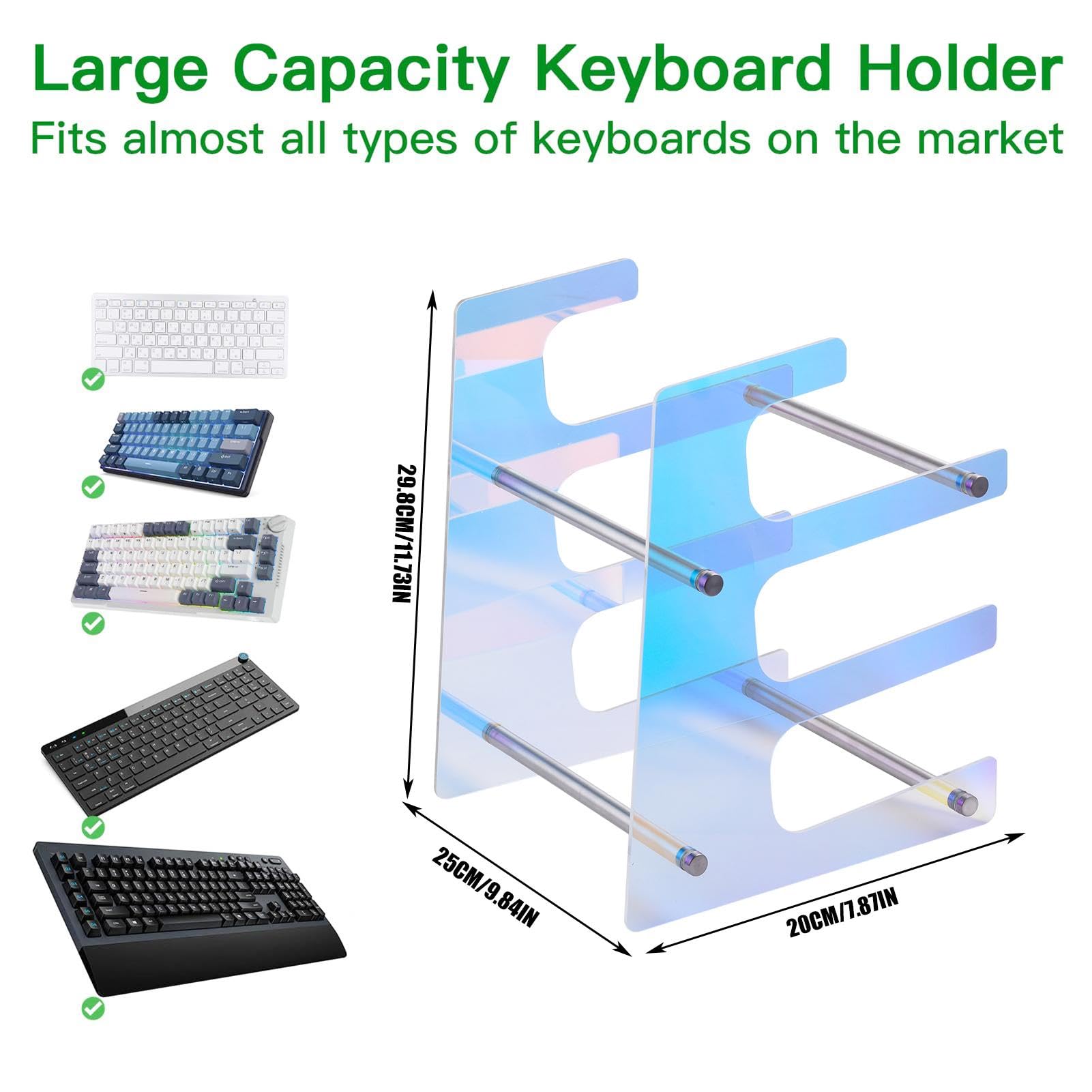 Jual 3-Tier Acrylic Keyboard Display Stand Frame Stand Shelf Lightweight Keyboard Storage Tool For Study Room Exhibition Halls - Kota Administrasi Jakarta Barat - Yasmine Id - View #2