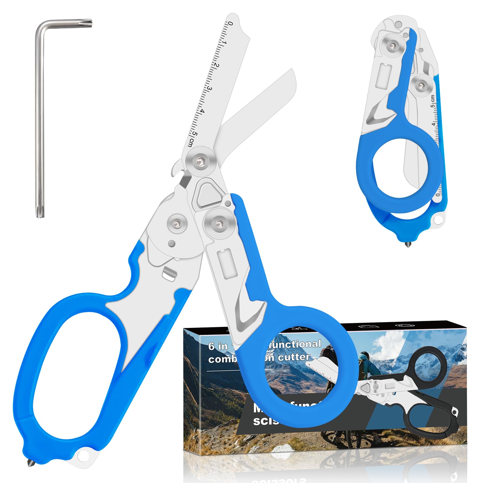 6-in-1 Heavy-Duty Emergency trauma shears (Blue)