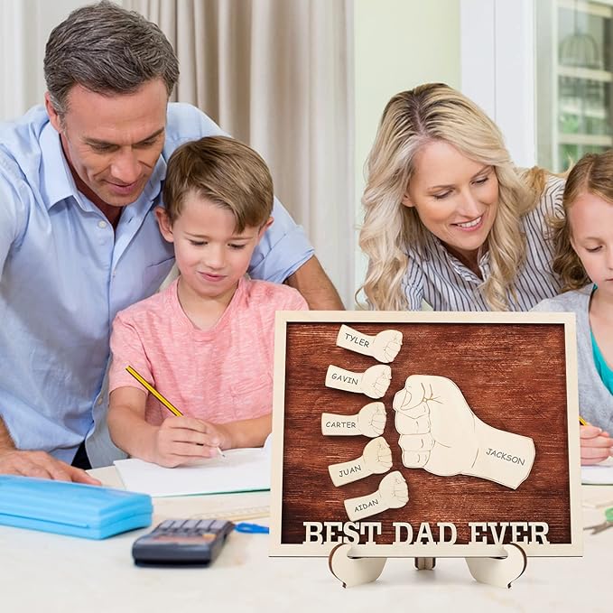 Best Dad Ever! Father's Day Wood Sign Gift from Kids